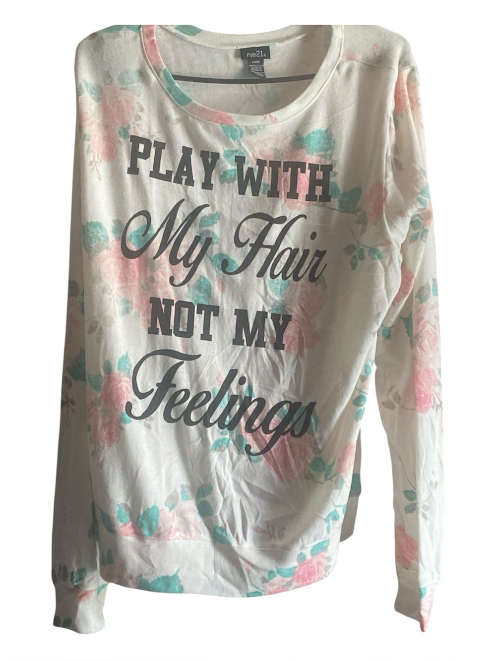 Play With My Hair Floral Graphic Long Sleeve Tee